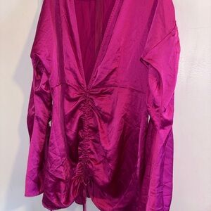 Vibrant Pink Ruched Dress